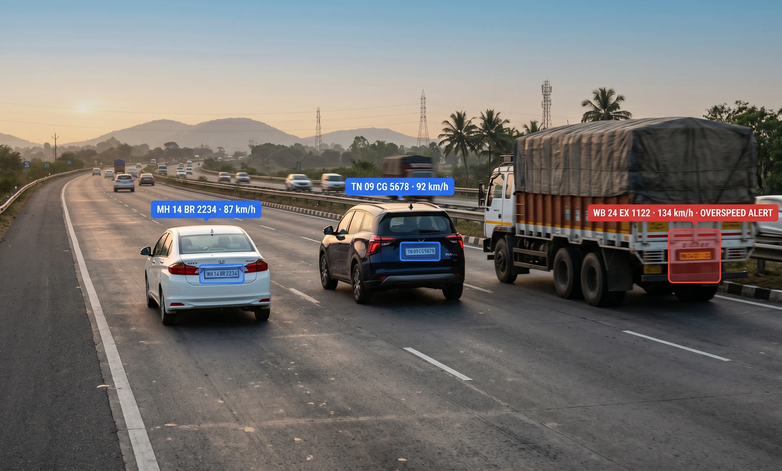 ANPR-based highway traffic monitoring with overspeed detection